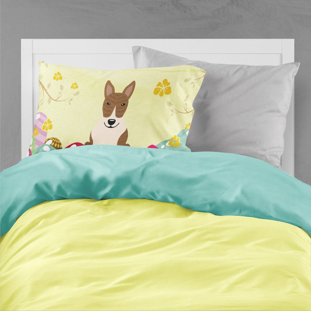Easter Eggs Bull Terrier Brindle Standard Pillowcase Lightweight Super Soft Easy Care Decorative Artwork Pillowcase, Standard
