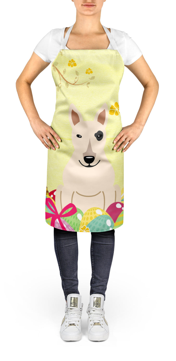 Easter Eggs Bull Terrier White Apron Cooking Kitchen Server Baking Crafts Gardening for Adult Women Men, Unisex, Large, Multicolor