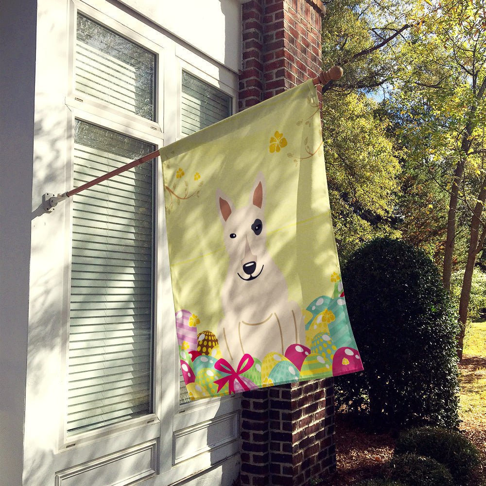 Easter Eggs Bull Terrier White House Flag 28x40 Porch Sleeve Pole Decorative Outside Yard Banner Artwork Wall Hanging, Polyester