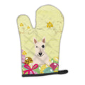 Easter Eggs Bull Terrier White Oven Mitt Heat Resistant Thick Oven Mitt for Hot Pans and Oven, Kitchen Mitt Protect Hands, Cooking Baking Glove