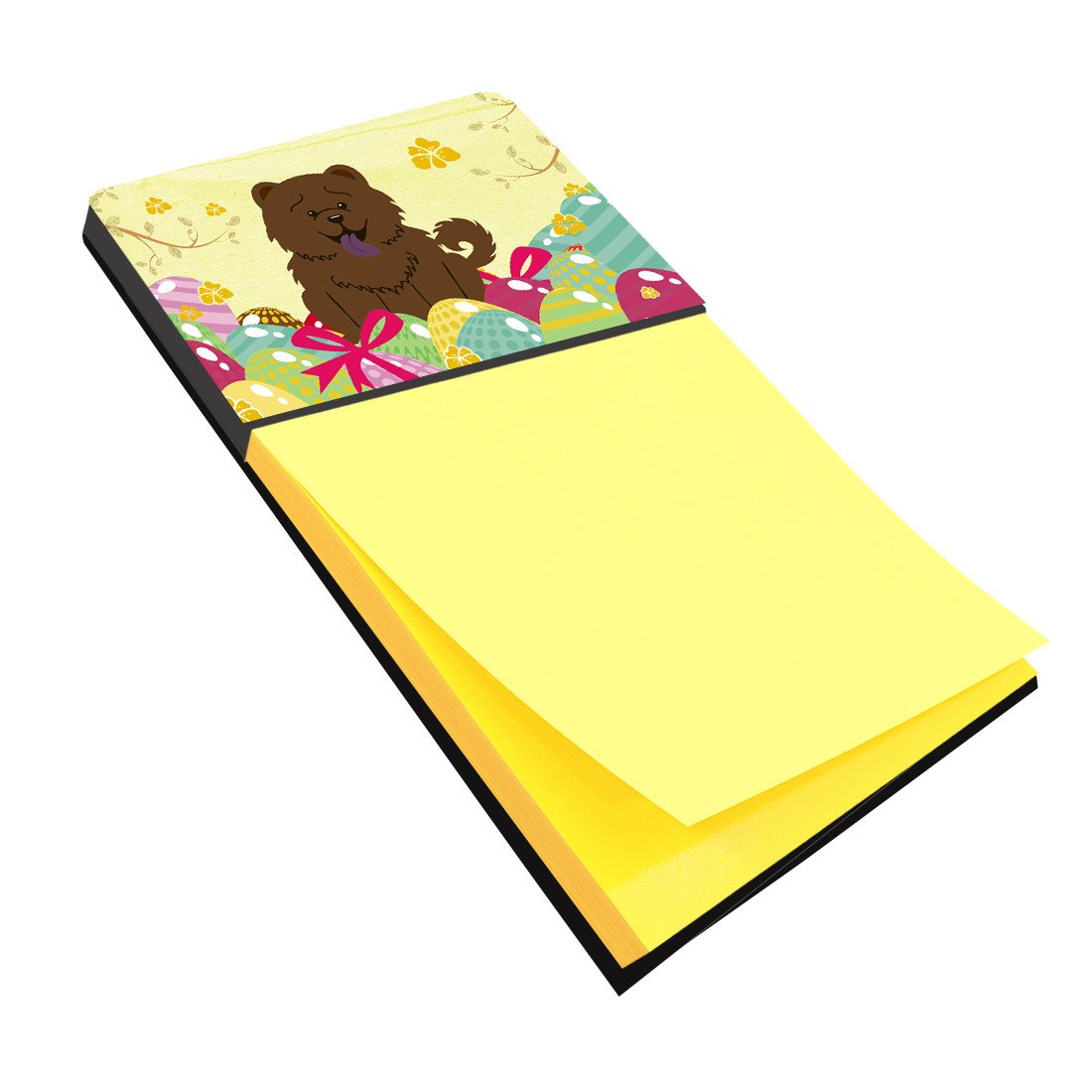 Easter Eggs Chow Chow Chocolate Watercolor Sticky Note Holder Refillable Dispenser Desk Accessory 3x3 Pad Gift