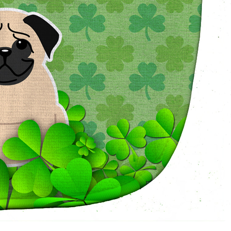 Pug Fawn Shamrocks Baby Bib Easy-Clean Baby Bib Baby Feeding Accessory Baby Mealtime Essential, 10 x 13, Multicolor