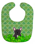 French Bulldog Brindle Shamrocks Baby Bib Easy-Clean Baby Bib Baby Feeding Accessory Baby Mealtime Essential, 10 x 13, Multicolor