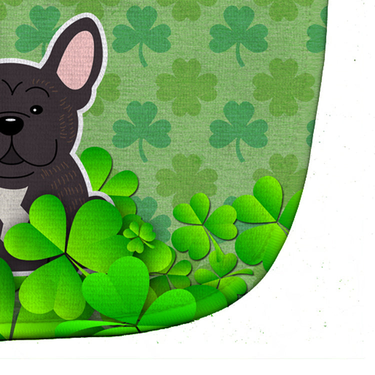 French Bulldog Brindle Shamrocks Baby Bib Easy-Clean Baby Bib Baby Feeding Accessory Baby Mealtime Essential, 10 x 13, Multicolor