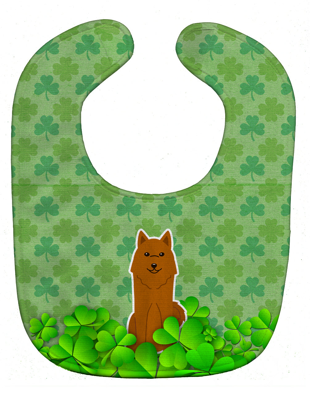 Karelian Bear Dog Shamrocks Baby Bib Easy-Clean Baby Bib Baby Feeding Accessory Baby Mealtime Essential, 10 x 13, Multicolor