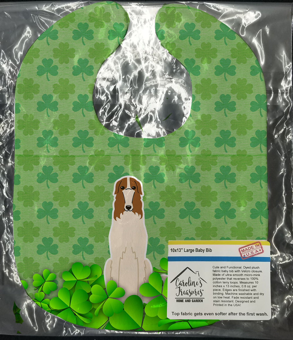 Borzoi Shamrocks Baby Bib Easy-Clean Baby Bib Baby Feeding Accessory Baby Mealtime Essential, 10 x 13, Multicolor