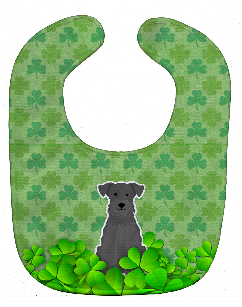 Miniature Schnauzer Black Shamrocks Baby Bib Easy-Clean Baby Bib Baby Feeding Accessory Baby Mealtime Essential, 10 x 13, Multicolor