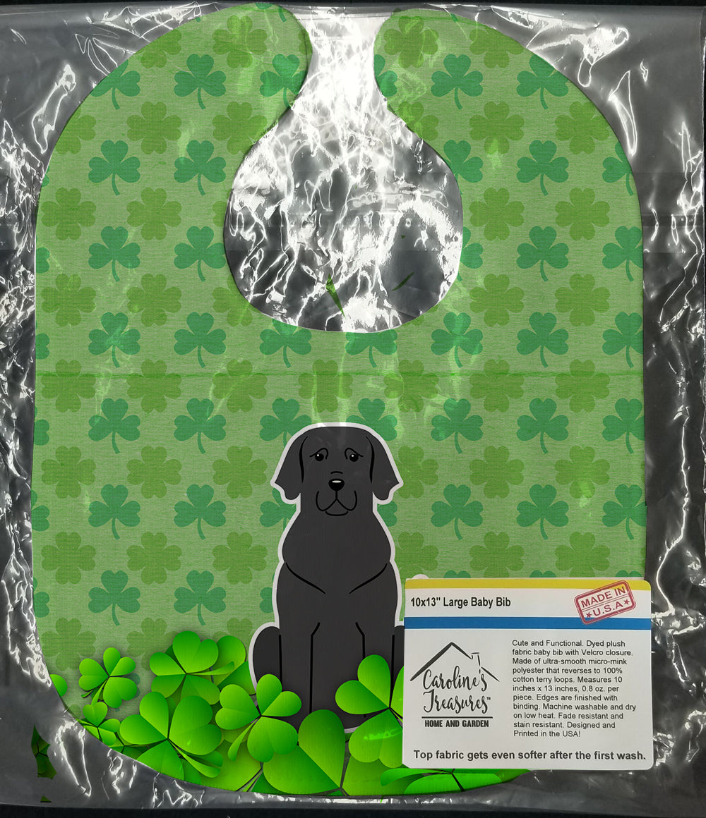 Black Labrador Shamrocks Baby Bib Easy-Clean Baby Bib Baby Feeding Accessory Baby Mealtime Essential, 10 x 13, Multicolor