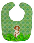 Brittany Spaniel Shamrocks Baby Bib Easy-Clean Baby Bib Baby Feeding Accessory Baby Mealtime Essential, 10 x 13, Multicolor