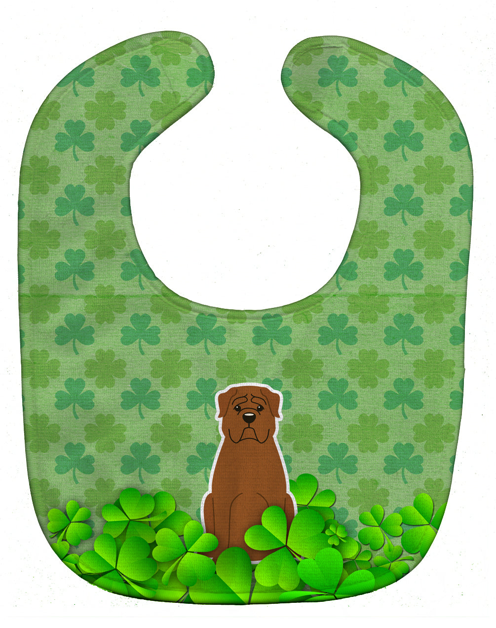 Dogue de Bourdeaux Shamrocks Baby Bib Easy-Clean Baby Bib Baby Feeding Accessory Baby Mealtime Essential, 10 x 13, Multicolor