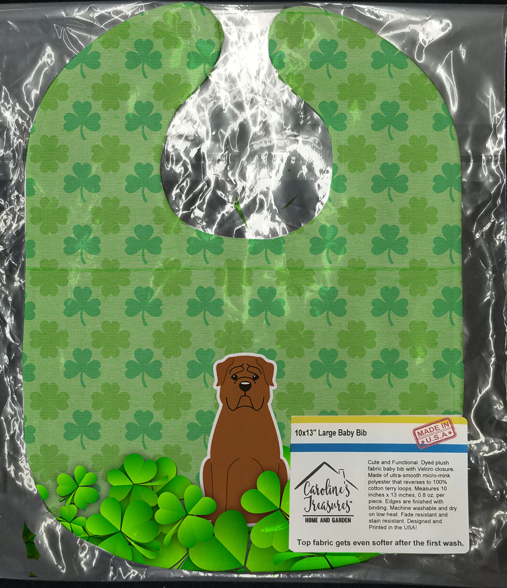 Dogue de Bourdeaux Shamrocks Baby Bib Easy-Clean Baby Bib Baby Feeding Accessory Baby Mealtime Essential, 10 x 13, Multicolor