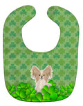 Papillon Sable White Shamrocks Baby Bib Easy-Clean Baby Bib Baby Feeding Accessory Baby Mealtime Essential, 10 x 13, Multicolor
