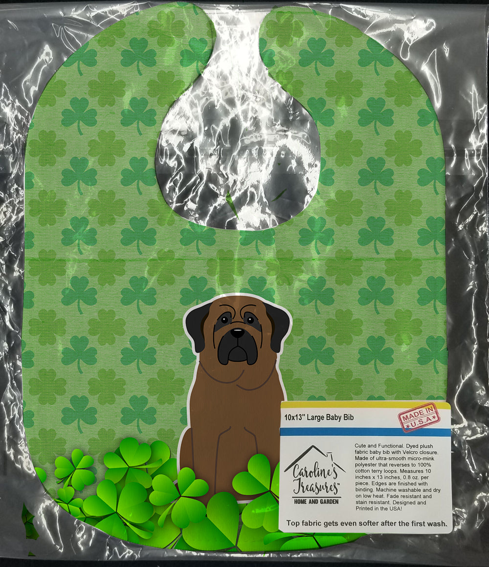 Bullmastiff Shamrocks Baby Bib Easy-Clean Baby Bib Baby Feeding Accessory Baby Mealtime Essential, 10 x 13, Multicolor