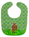 Shih Tzu Silver Chocolate Shamrocks Baby Bib Easy-Clean Baby Bib Baby Feeding Accessory Baby Mealtime Essential, 10 x 13, Multicolor