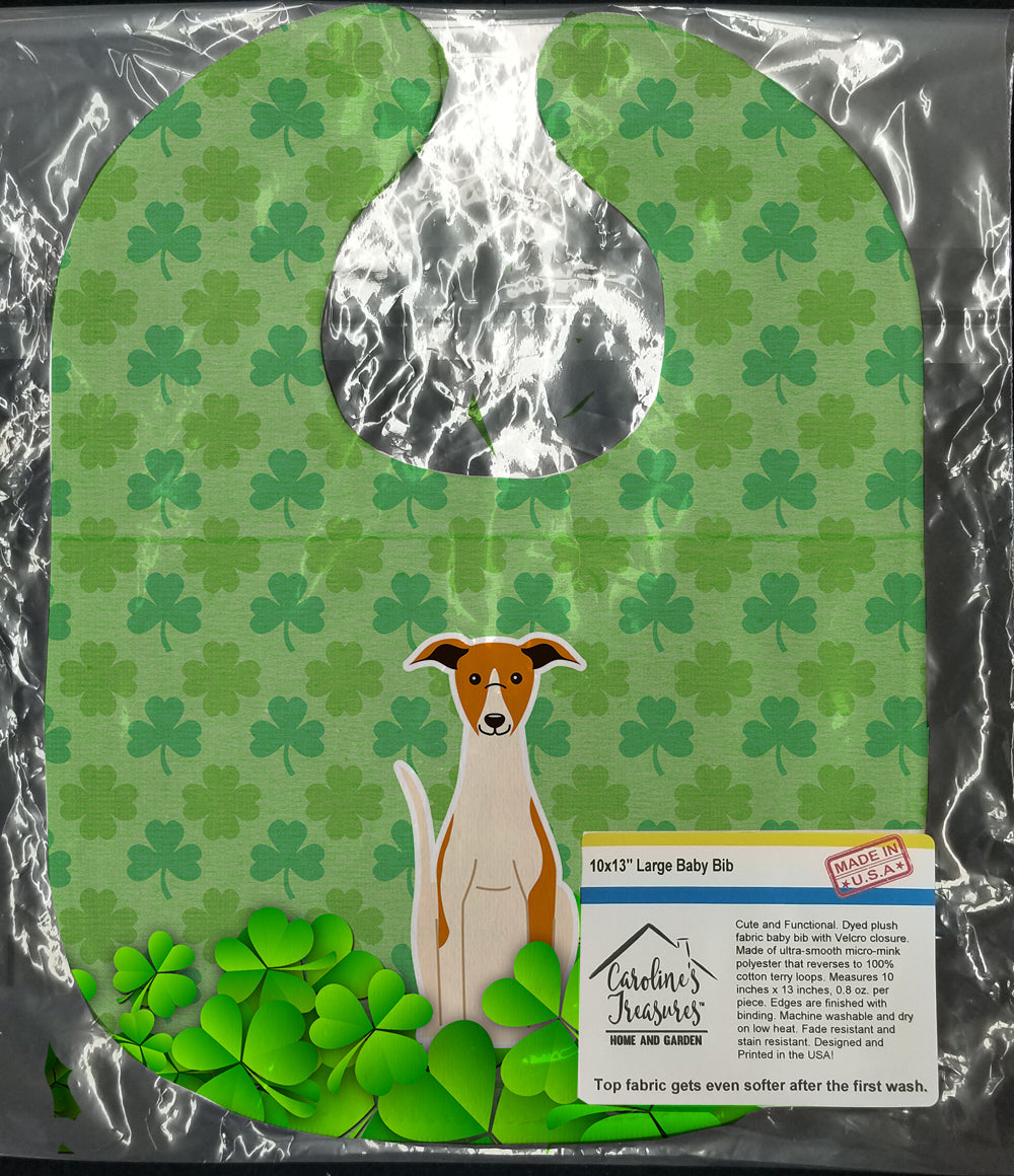 Whippet Shamrocks Baby Bib Easy-Clean Baby Bib Baby Feeding Accessory Baby Mealtime Essential, 10 x 13, Multicolor