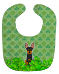 English Toy Terrier Shamrocks Baby Bib Easy-Clean Baby Bib Baby Feeding Accessory Baby Mealtime Essential, 10 x 13, Multicolor