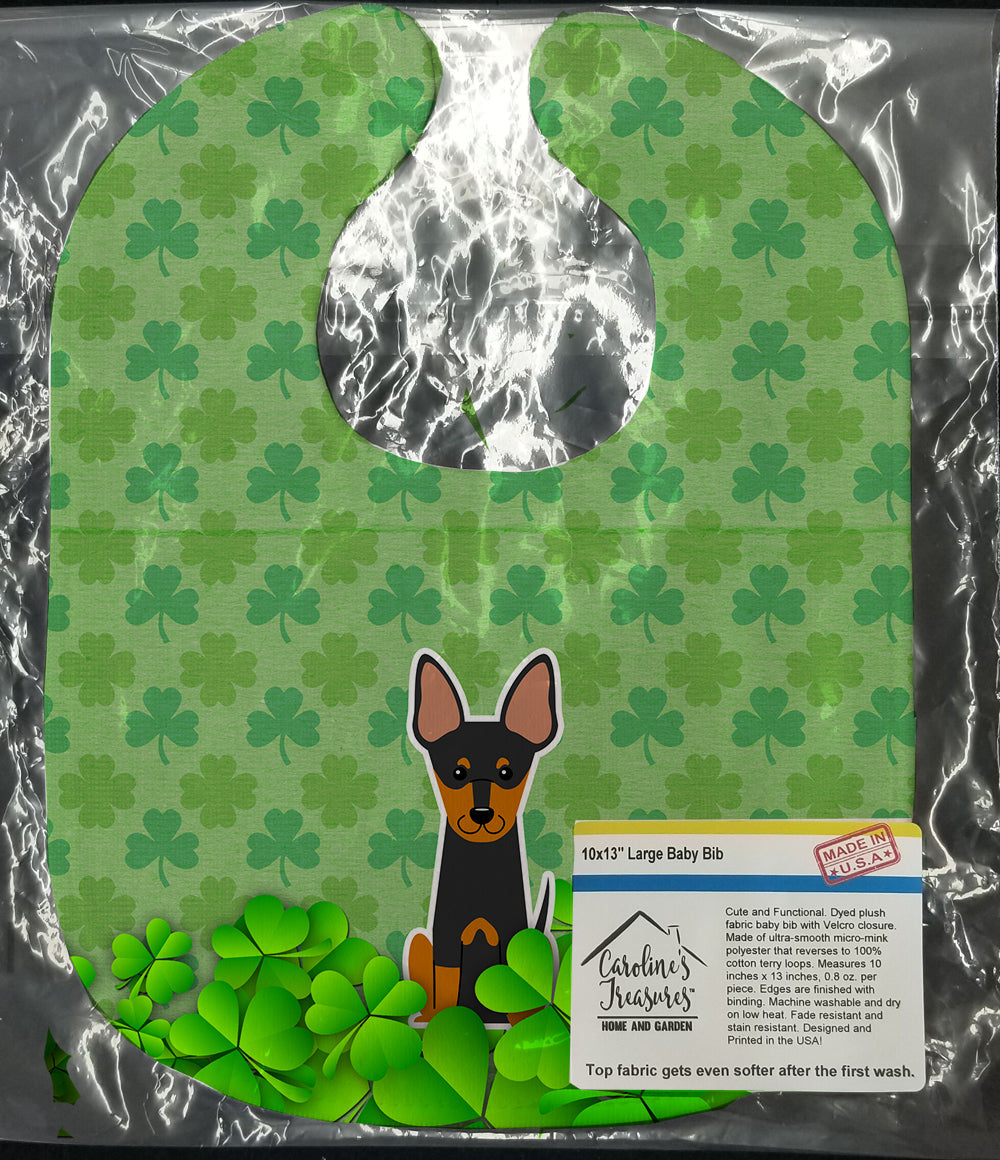 English Toy Terrier Shamrocks Baby Bib Easy-Clean Baby Bib Baby Feeding Accessory Baby Mealtime Essential, 10 x 13, Multicolor