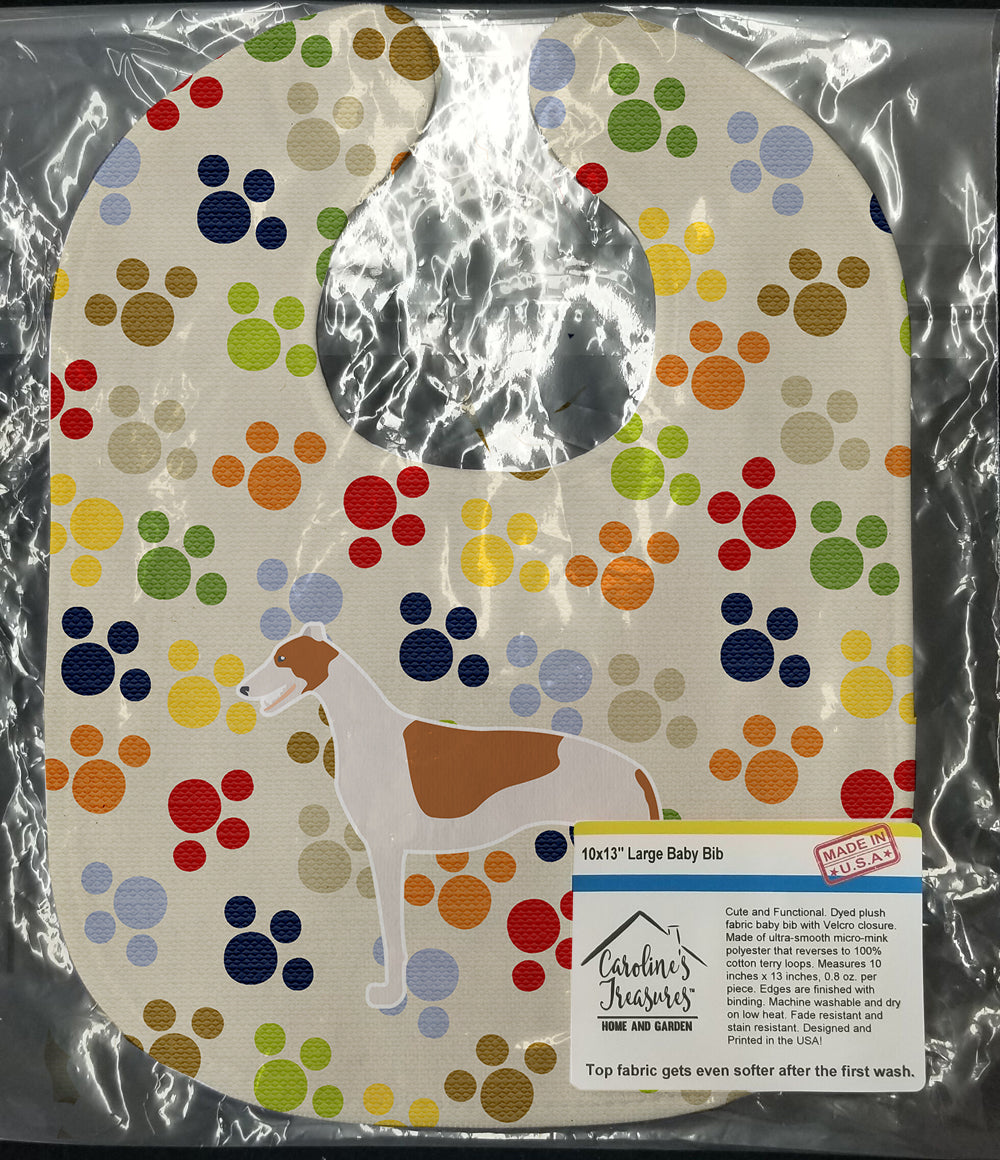 Greyhound Pawprints Baby Bib Easy-Clean Baby Bib Baby Feeding Accessory Baby Mealtime Essential, 10 x 13, Multicolor