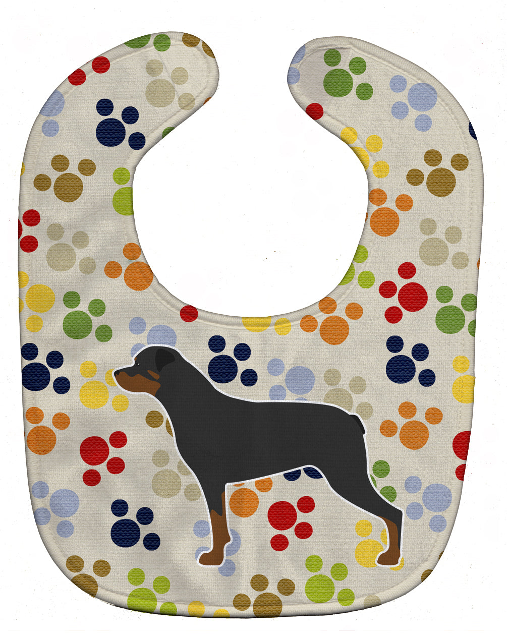 Rottweiler Pawprints Baby Bib Easy-Clean Baby Bib Baby Feeding Accessory Baby Mealtime Essential, 10 x 13, Multicolor