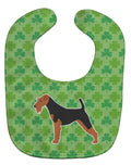 Welsh Terrier Shamrocks  Baby Bib Easy-Clean Baby Bib Baby Feeding Accessory Baby Mealtime Essential, 10 x 13, Multicolor