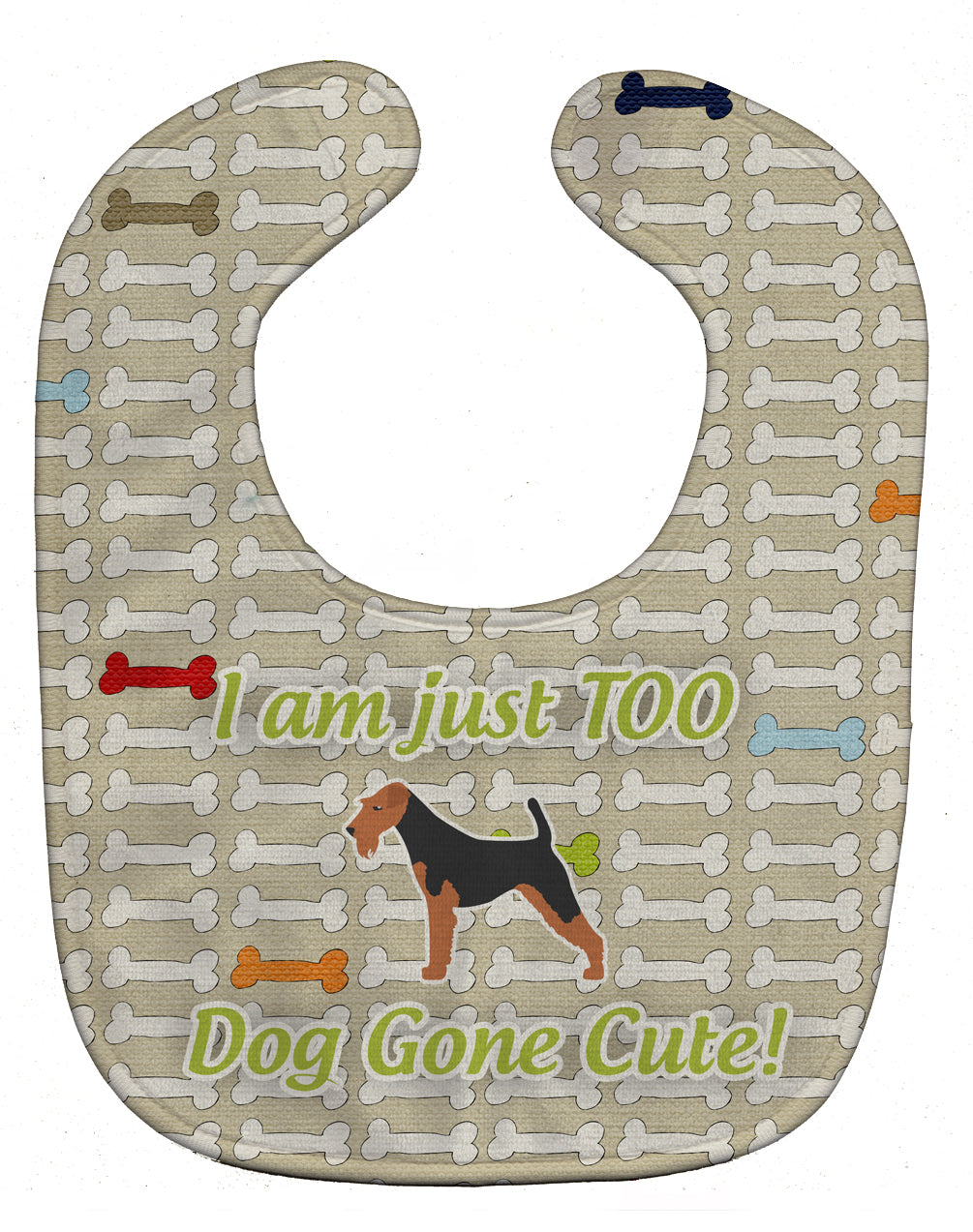 Welsh Terrier Dog Gone Cute Baby Bib Easy-Clean Baby Bib Baby Feeding Accessory Baby Mealtime Essential, 10 x 13, Multicolor