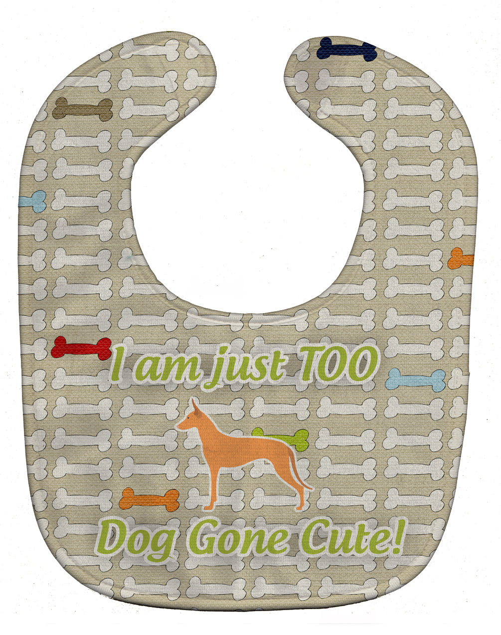 Pharaoh Hound Dog Gone Cute Baby Bib Easy-Clean Baby Bib Baby Feeding Accessory Baby Mealtime Essential, 10 x 13, Multicolor