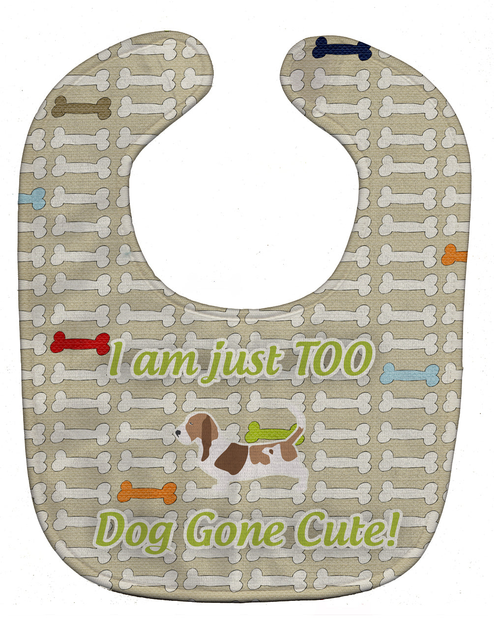 Basset Hound Dog Gone Cute Baby Bib Easy-Clean Baby Bib Baby Feeding Accessory Baby Mealtime Essential, 10 x 13, Multicolor