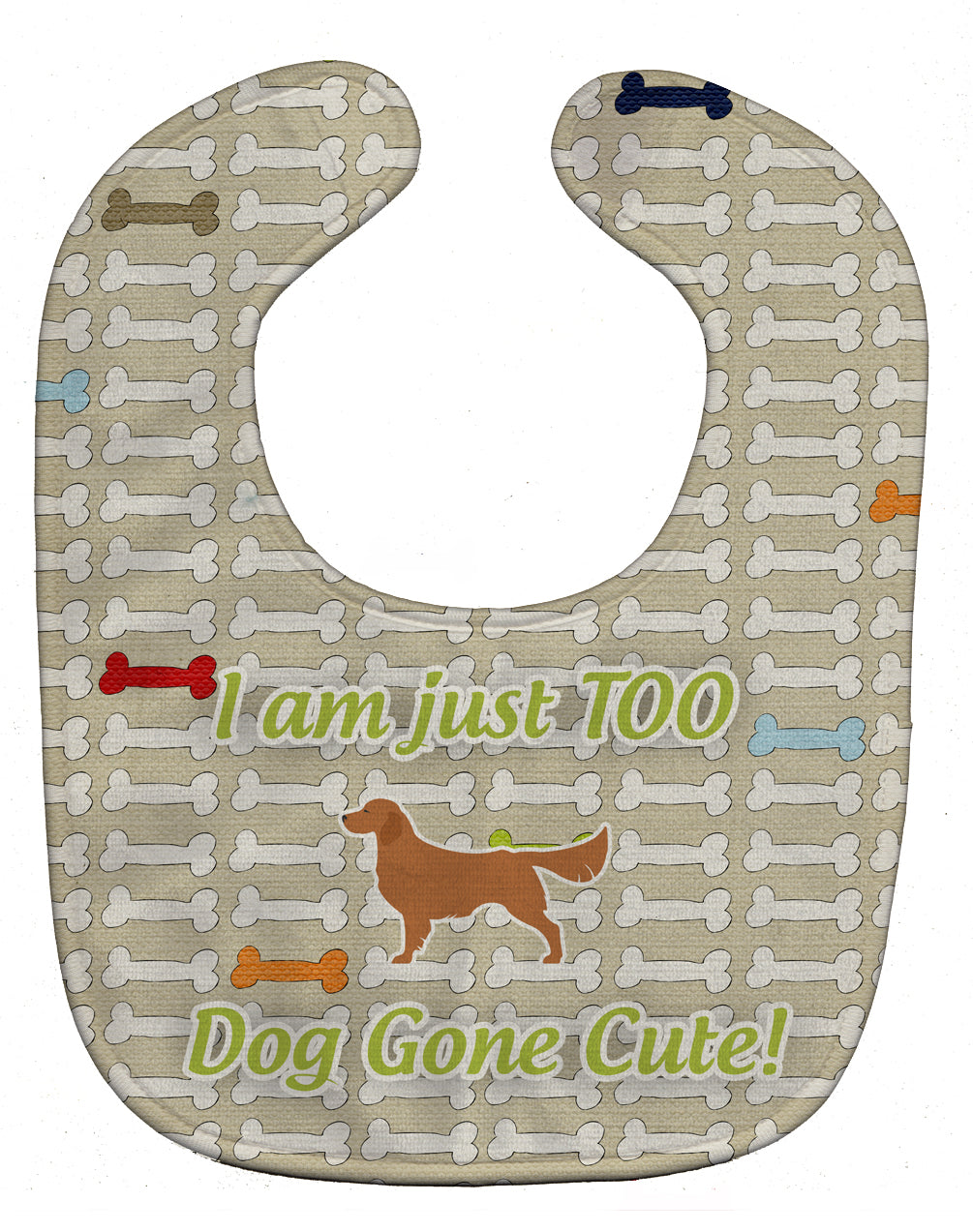 Golden Retriever Dog Gone Cute Baby Bib Easy-Clean Baby Bib Baby Feeding Accessory Baby Mealtime Essential, 10 x 13, Multicolor