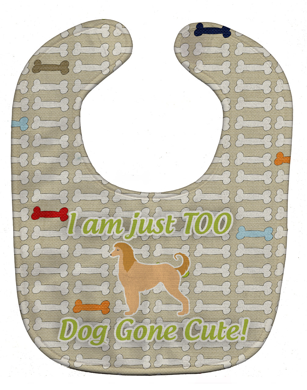 Afghan Hound Dog Gone Cute Baby Bib Easy-Clean Baby Bib Baby Feeding Accessory Baby Mealtime Essential, 10 x 13, Multicolor