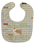 Red Border Collie Dog Gone Cute Baby Bib Easy-Clean Baby Bib Baby Feeding Accessory Baby Mealtime Essential, 10 x 13, Multicolor