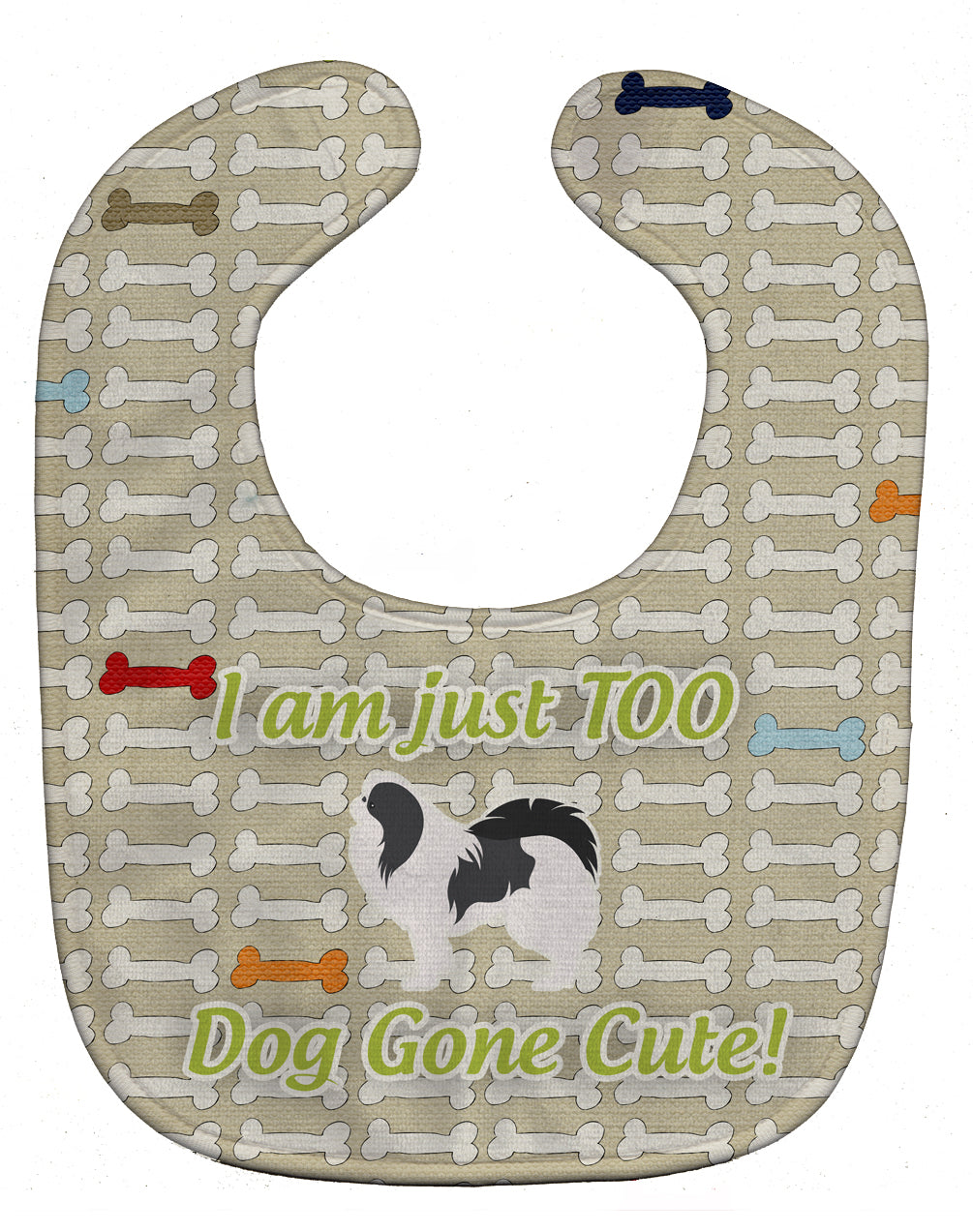 Japanese Chin Dog Gone Cute Baby Bib Easy-Clean Baby Bib Baby Feeding Accessory Baby Mealtime Essential, 10 x 13, Multicolor