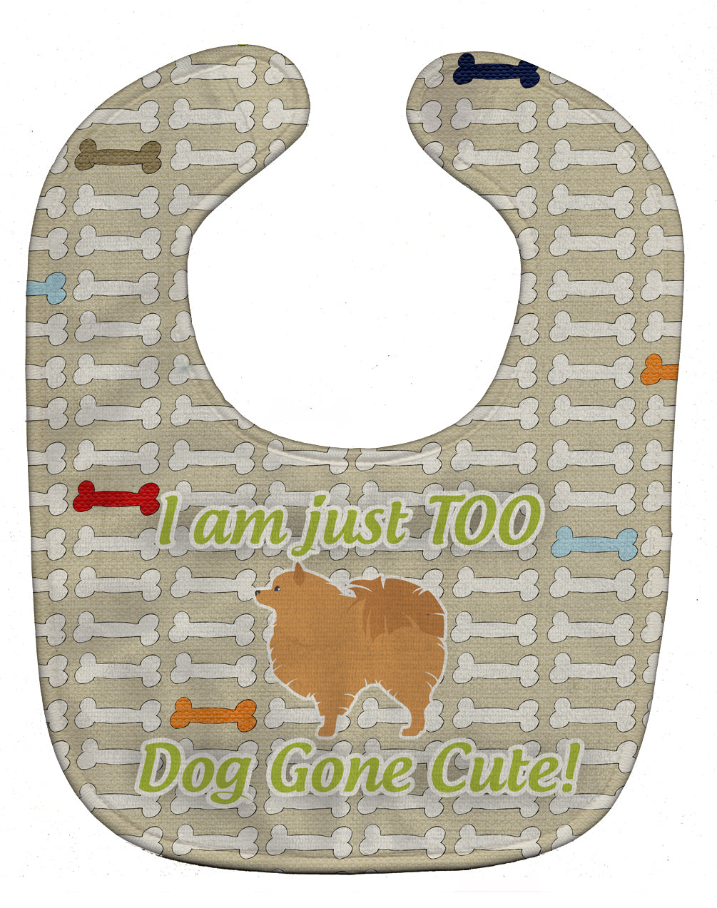 Pomeranian Dog Gone Cute Baby Bib Easy-Clean Baby Bib Baby Feeding Accessory Baby Mealtime Essential, 10 x 13, Multicolor