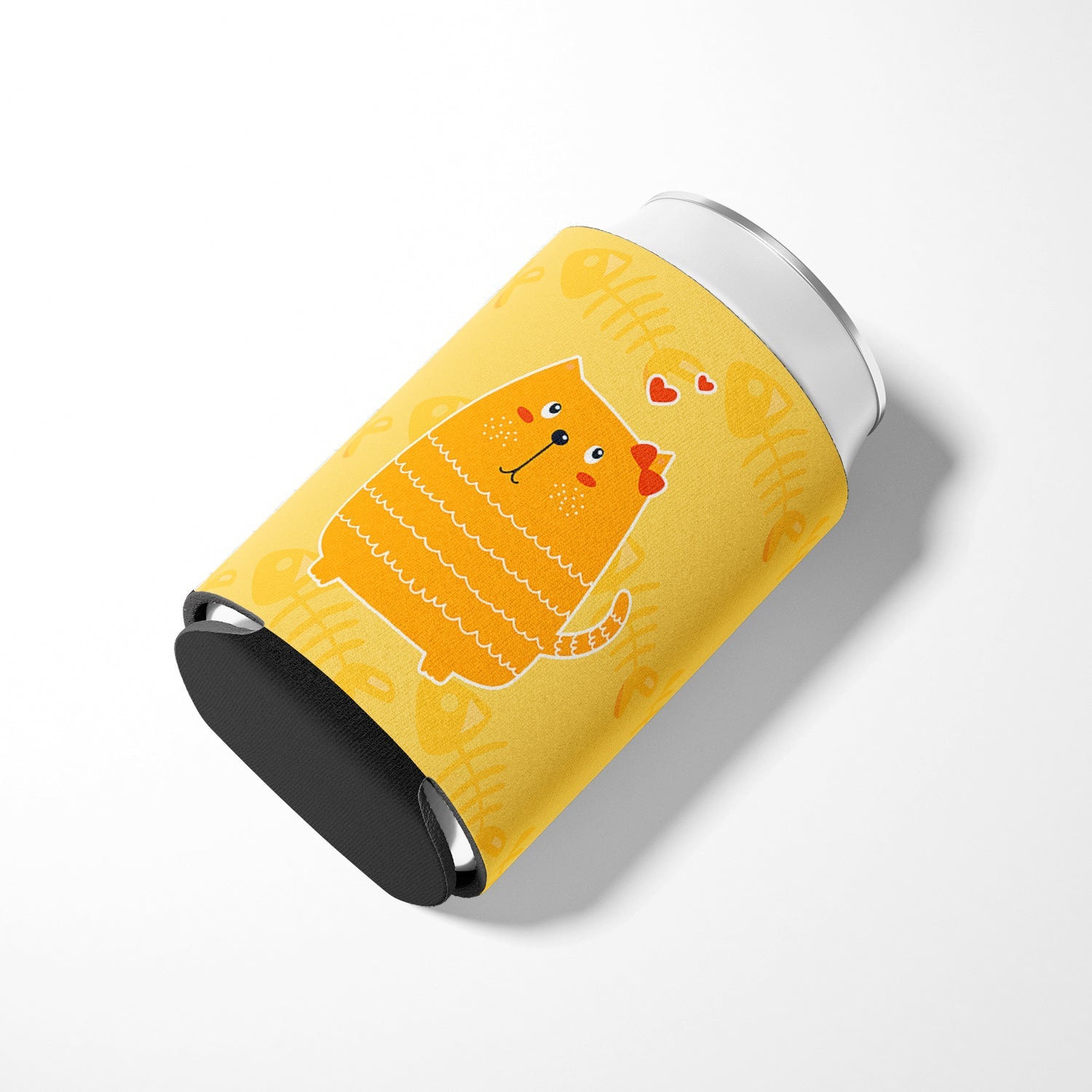 Fat Cat Love Can or Bottle Hugger Cooler Sleeve for Standard 12 oz Cans, Insulated Foam Beer & Soda Can Hugger Reusable