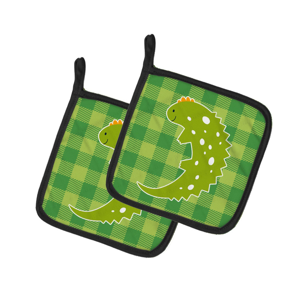 Lizard on Plaid Pot Holder Set of 2 Heat Resistant Quilted Hot Pads 7.5 x 7.5 Inch, Insulated Kitchen Trivets for Cooking & Baking