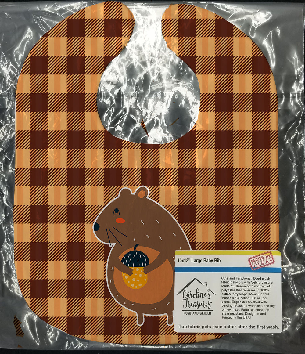 Squirrel with a Nut Baby Bib Easy-Clean Baby Bib Baby Feeding Accessory Baby Mealtime Essential, 10 x 13, Multicolor