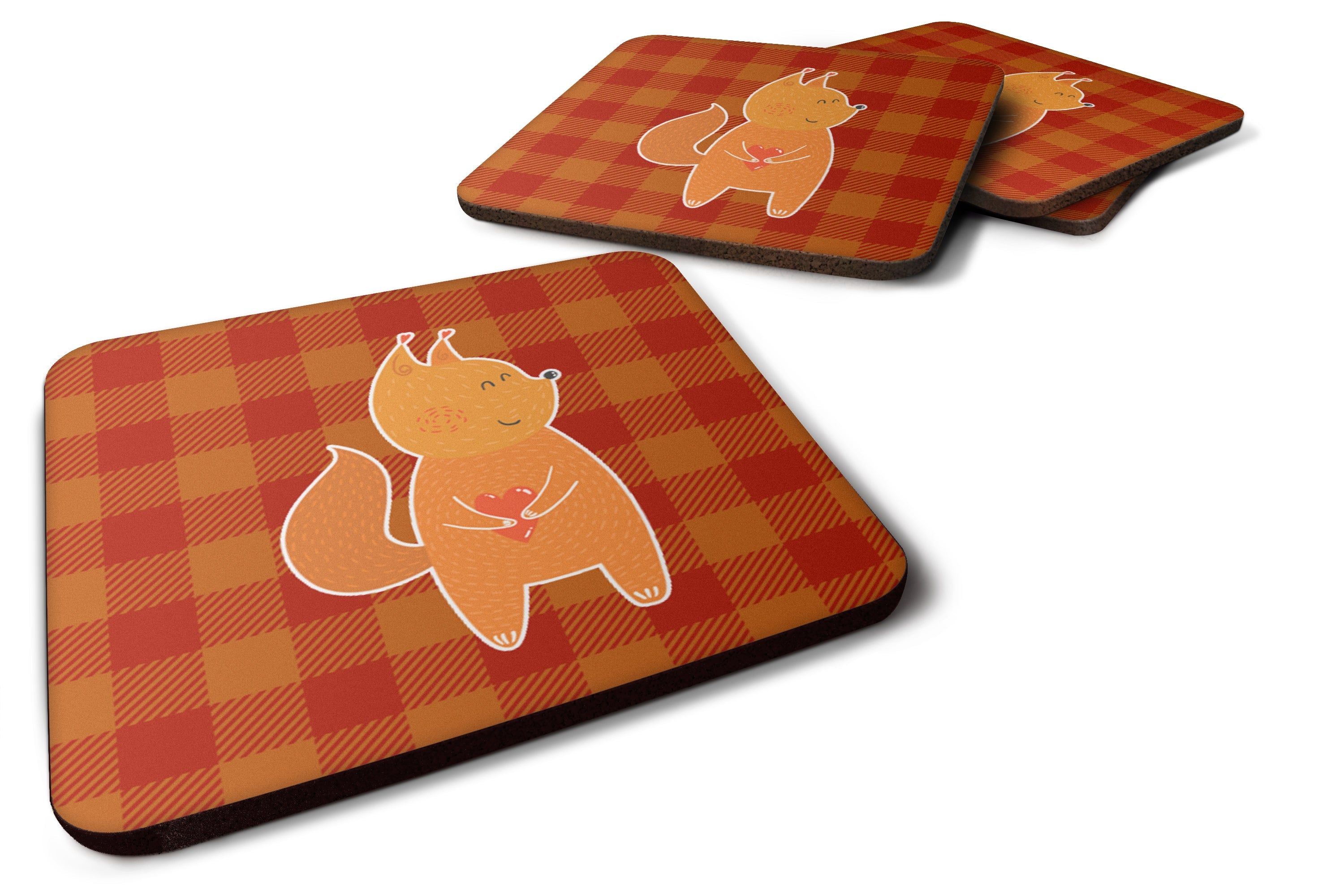 Fox Foam Coasters Set of 4 Cup Coasters for Indoor Outdoor, Tabletop Protection, Anti Slip, Mouse pad Material