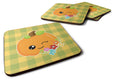 Mr. Winky Pumpkin Foam Coasters Set of 4 Cup Coasters for Indoor Outdoor, Tabletop Protection, Anti Slip, Mouse pad Material