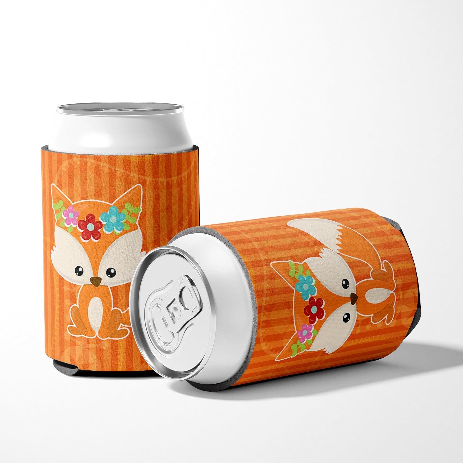 Fox Can or Bottle Hugger Cooler Sleeve for Standard 12 oz Cans, Insulated Foam Beer & Soda Can Hugger Reusable