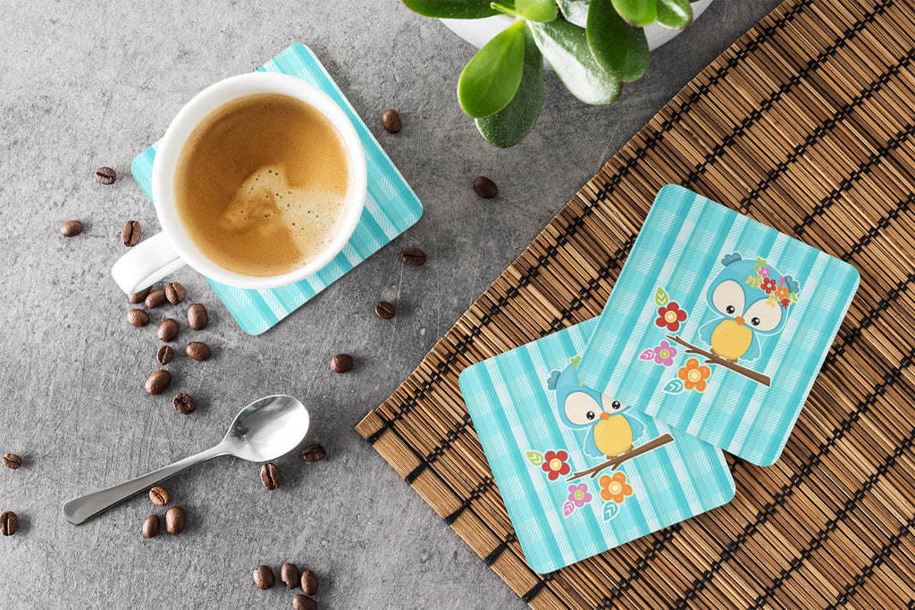 Blue Bird Foam Coasters Set of 4 Cup Coasters for Indoor Outdoor, Tabletop Protection, Anti Slip, Mouse pad Material