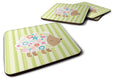 Flowered Hedgehog Foam Coasters Set of 4 Cup Coasters for Indoor Outdoor, Tabletop Protection, Anti Slip, Mouse pad Material