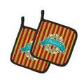 Christmas Wreath Believe Pot Holder Set of 2 Heat Resistant Quilted Hot Pads 7.5 x 7.5 Inch, Insulated Kitchen Trivets for Cooking & Baking