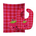 Strawberry Face Baby Bib & Burp Cloth Easy-Clean Baby Bib Baby Feeding Accessory Baby Mealtime Essential