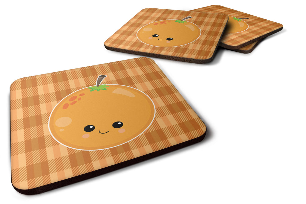 Orange Face Foam Coasters Set of 4 Cup Coasters for Indoor Outdoor, Tabletop Protection, Anti Slip, Mouse pad Material