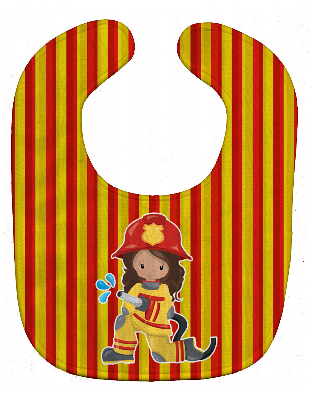 Fireman Girl Baby Bib Easy-Clean Baby Bib Baby Feeding Accessory Baby Mealtime Essential, 10 x 13, Multicolor