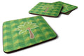 Palm Tree Foam Coasters Set of 4 Cup Coasters for Indoor Outdoor, Tabletop Protection, Anti Slip, Mouse pad Material