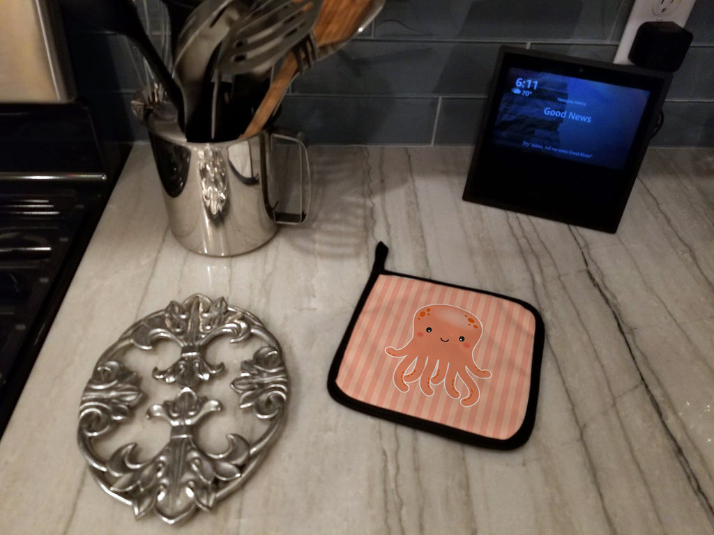 Octopus Pot Holder Set of 2 Heat Resistant Quilted Hot Pads 7.5 x 7.5 Inch, Insulated Kitchen Trivets for Cooking & Baking