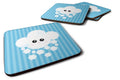 Weather Snowing Face Foam Coasters Set of 4 Cup Coasters for Indoor Outdoor, Tabletop Protection, Anti Slip, Mouse pad Material