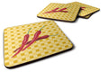 Chili Peppers on Basketweave Foam Coasters Set of 4 Cup Coasters for Indoor Outdoor, Tabletop Protection, Anti Slip, Mouse pad Material