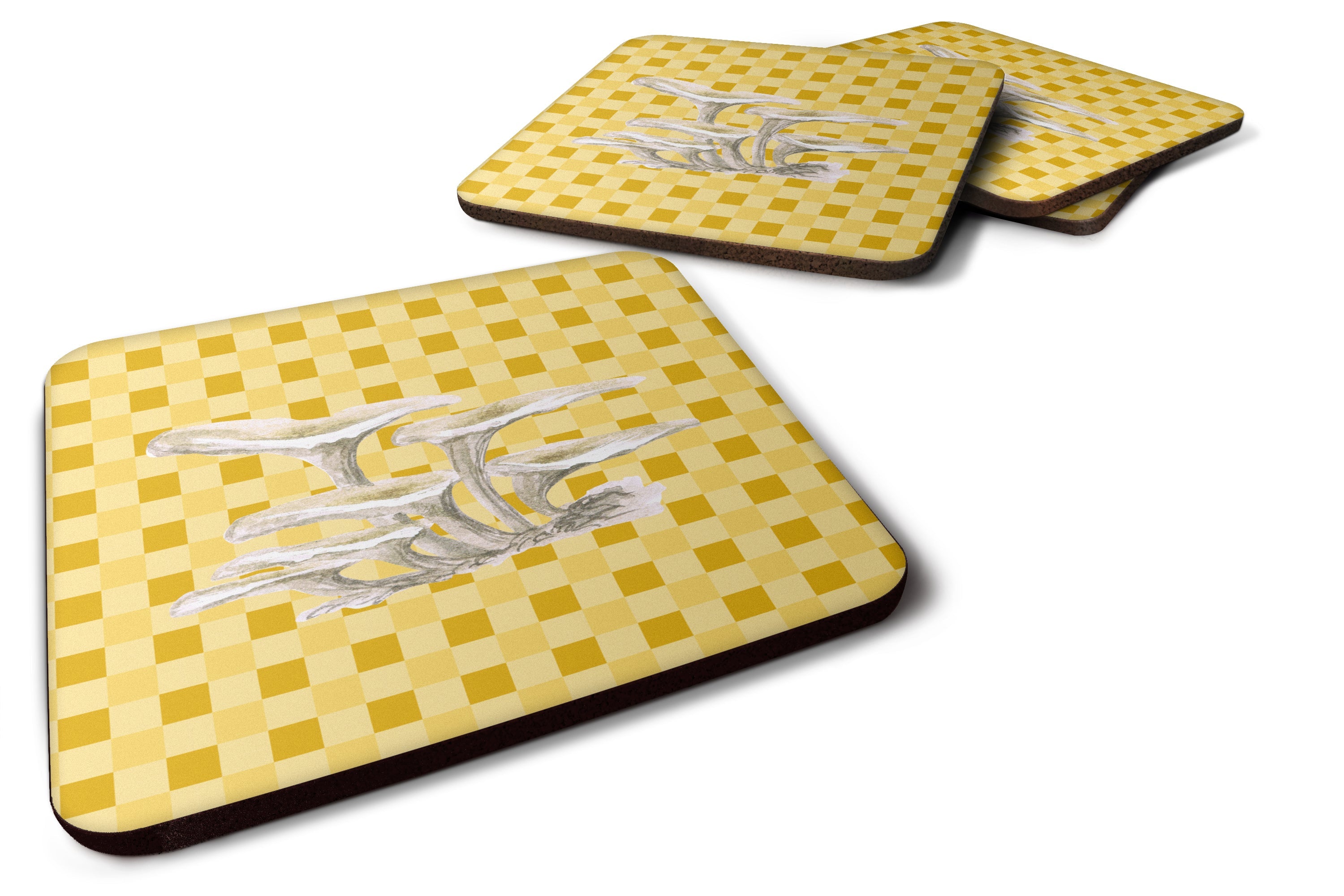 Oyster Mushrooms on Basketweave Foam Coasters Set of 4 Cup Coasters for Indoor Outdoor, Tabletop Protection, Anti Slip, Mouse pad Material