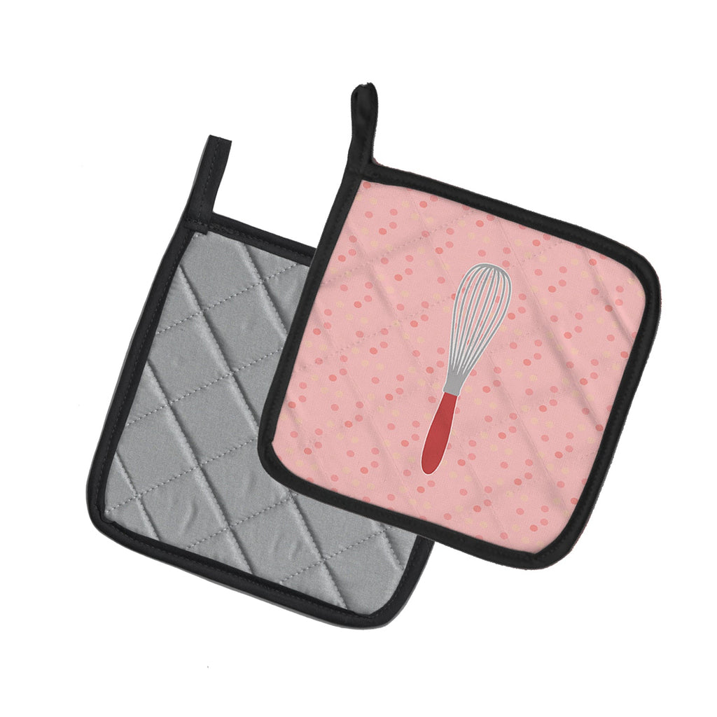 Wisk Pink Pot Holder Set of 2 Heat Resistant Quilted Hot Pads 7.5 x 7.5 Inch, Insulated Kitchen Trivets for Cooking & Baking